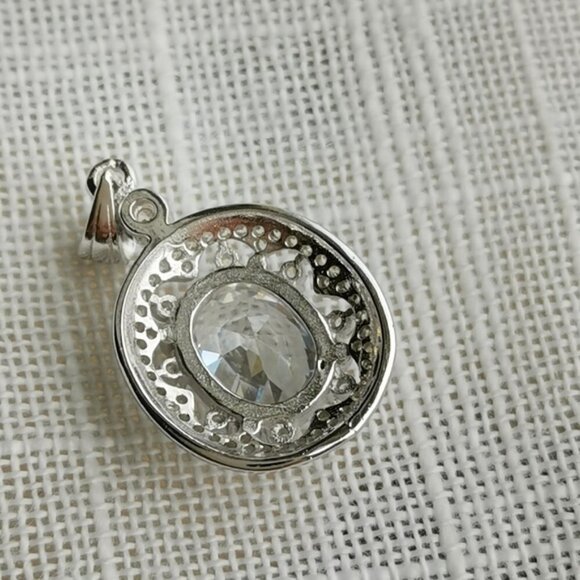 NEW Sterling Silver CZ pendant for necklace - Picture 3 of 4